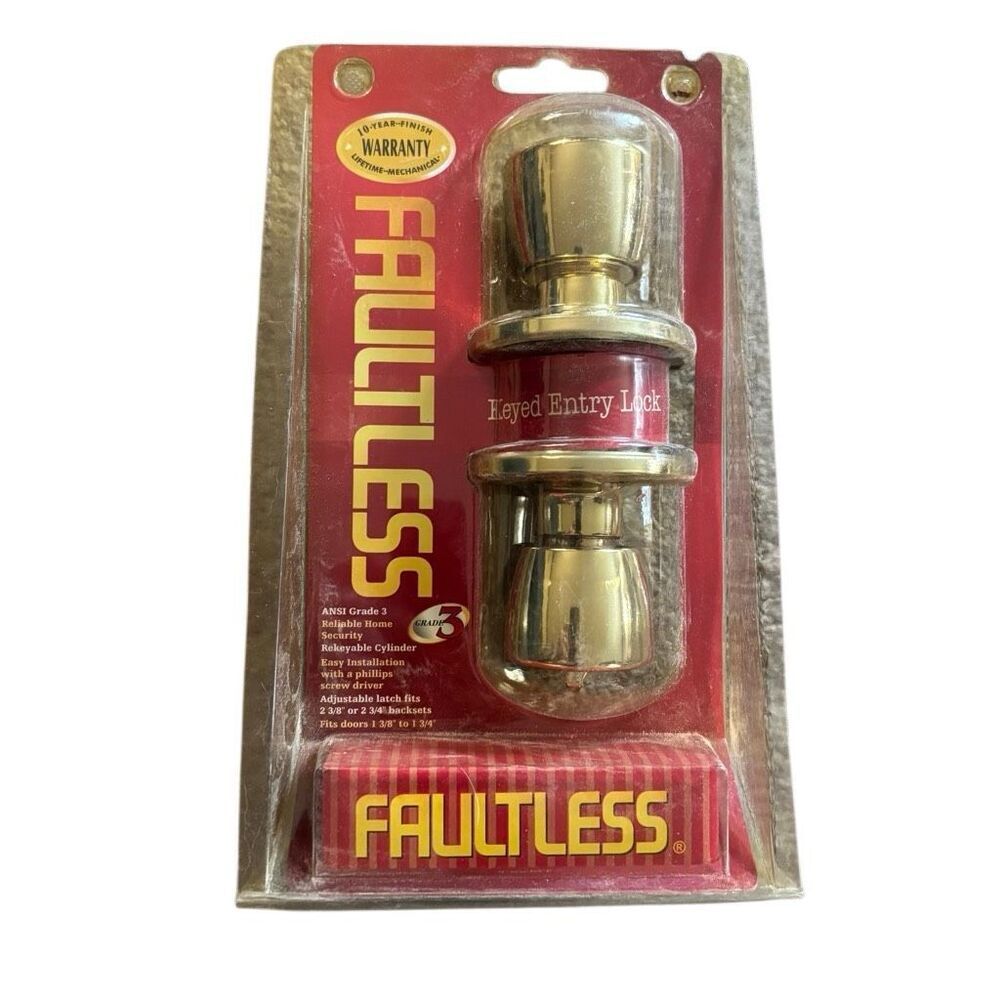 Faultless Keyed Entry Lock TS700 Bright Brass NOS